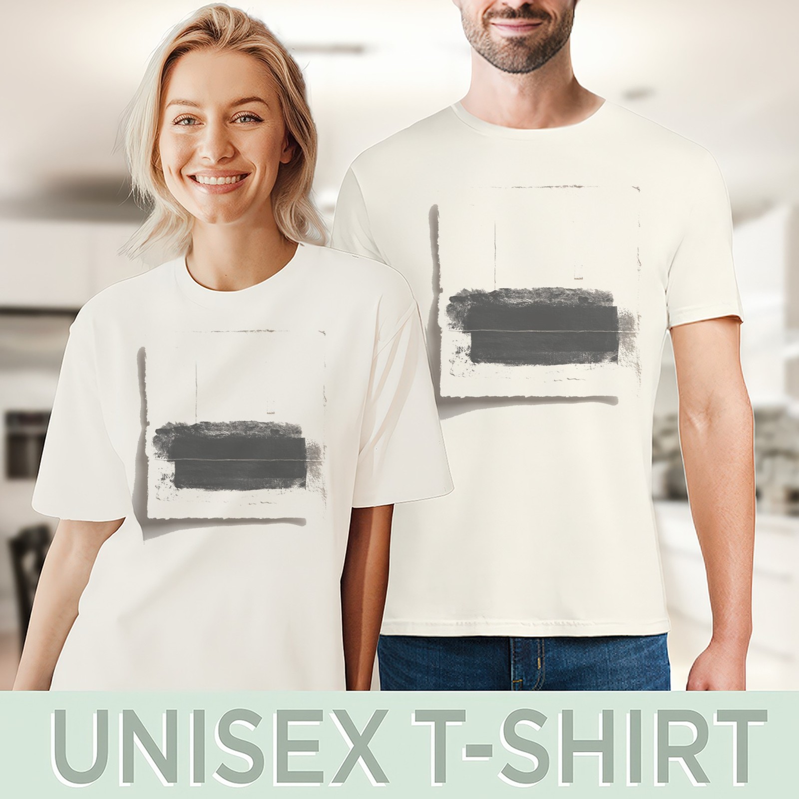 Abstract Grunge Distressed Graphic Tee Minimalist Modern Art Design