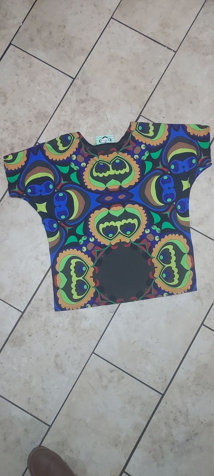 Nuvula Earth And Sky BOLD Bright Tunic Top Shirt Size M/L