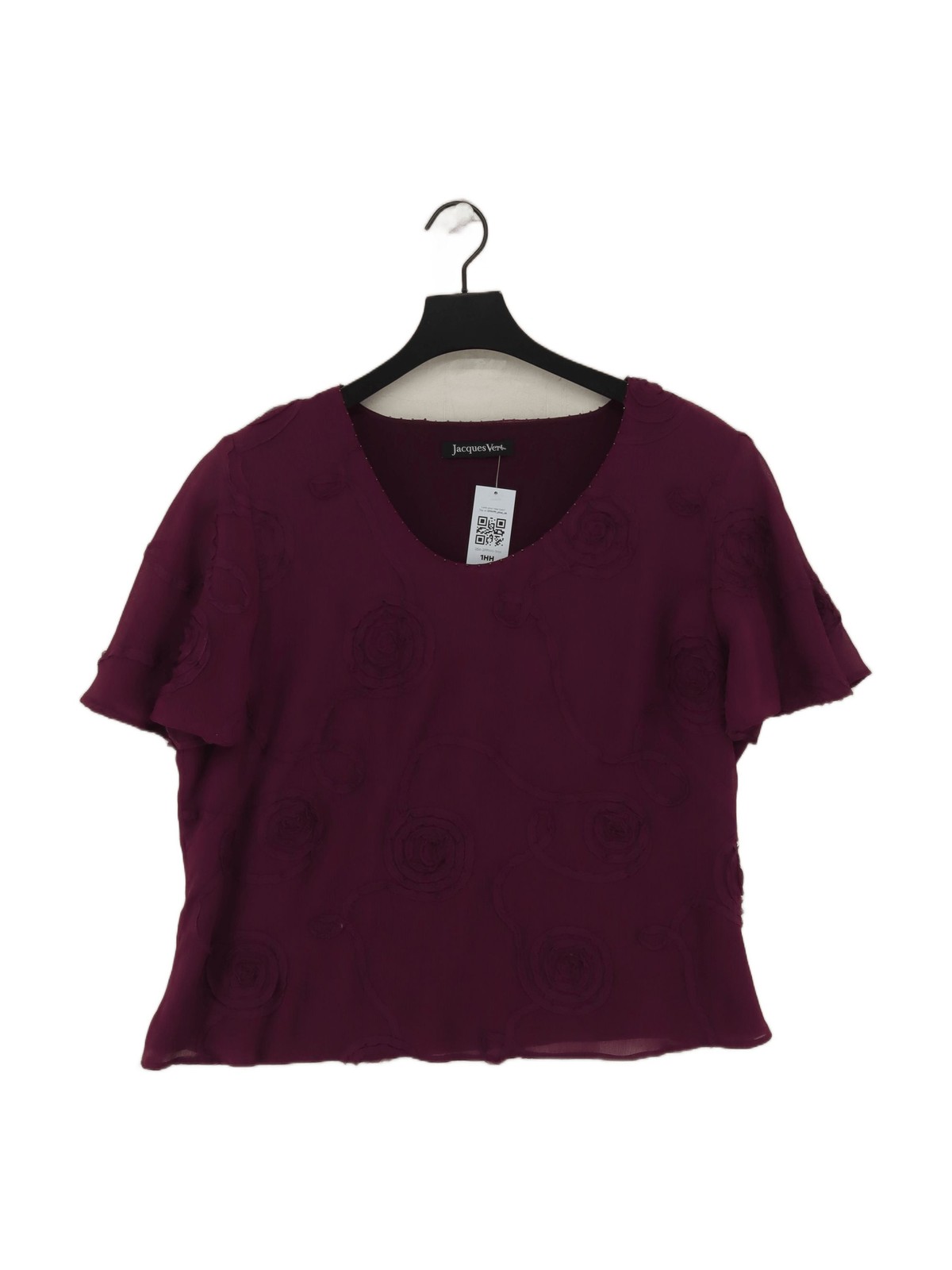Jacques Vert Women’s Top UK 18 Red 100% Polyester Basic