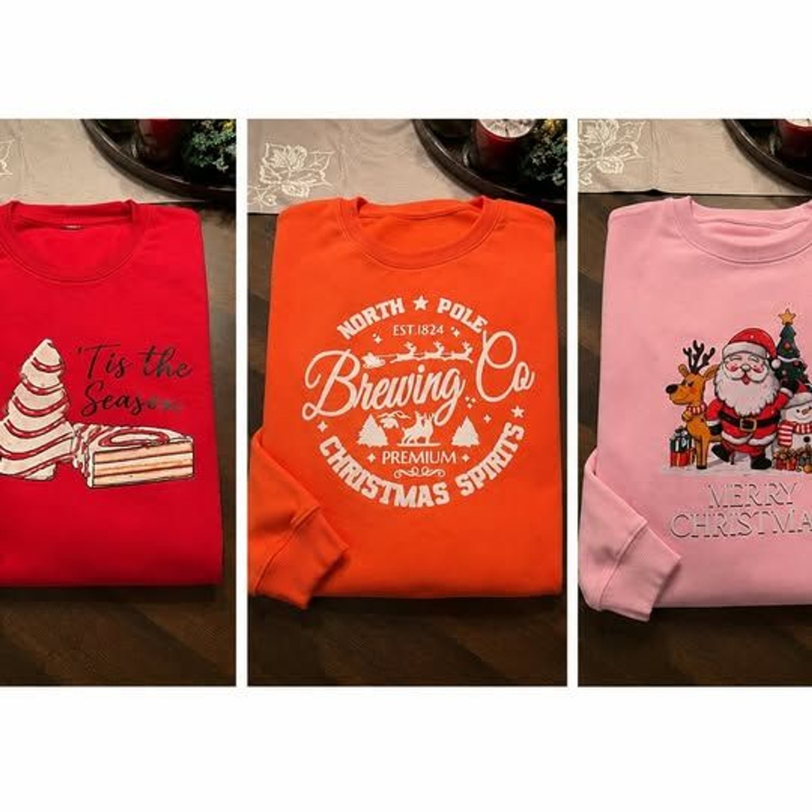 Set of 3 Christmas Graphic Sweatshirts