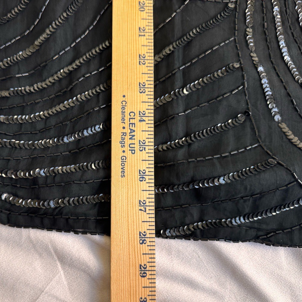 Vintage Jean for Joseph Le Bon 100% Pure Silk Black Sequin Top Women XL Gold
