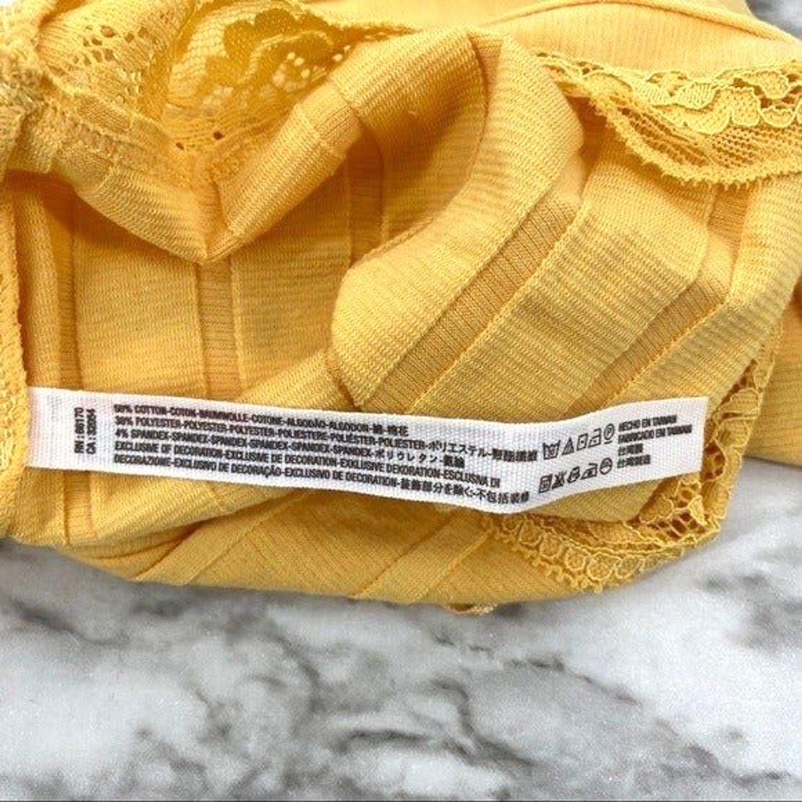 Free People NWT All Your Love Crop Top Bralette Sleeveless Sunshine Yellow L New