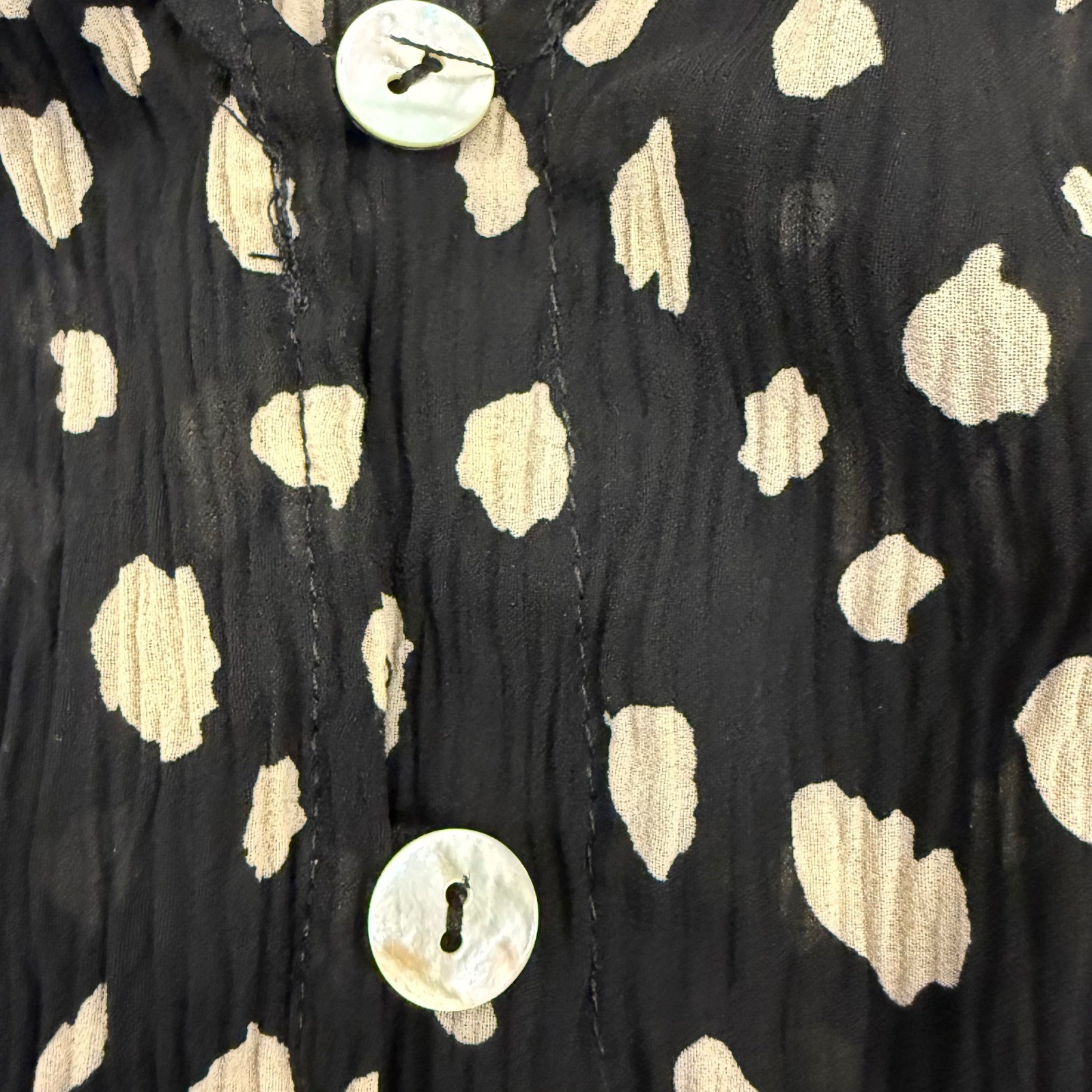 By Together Peasant Blouse Womens S Black/Cream EUC Trendy Boho Cropped L4554