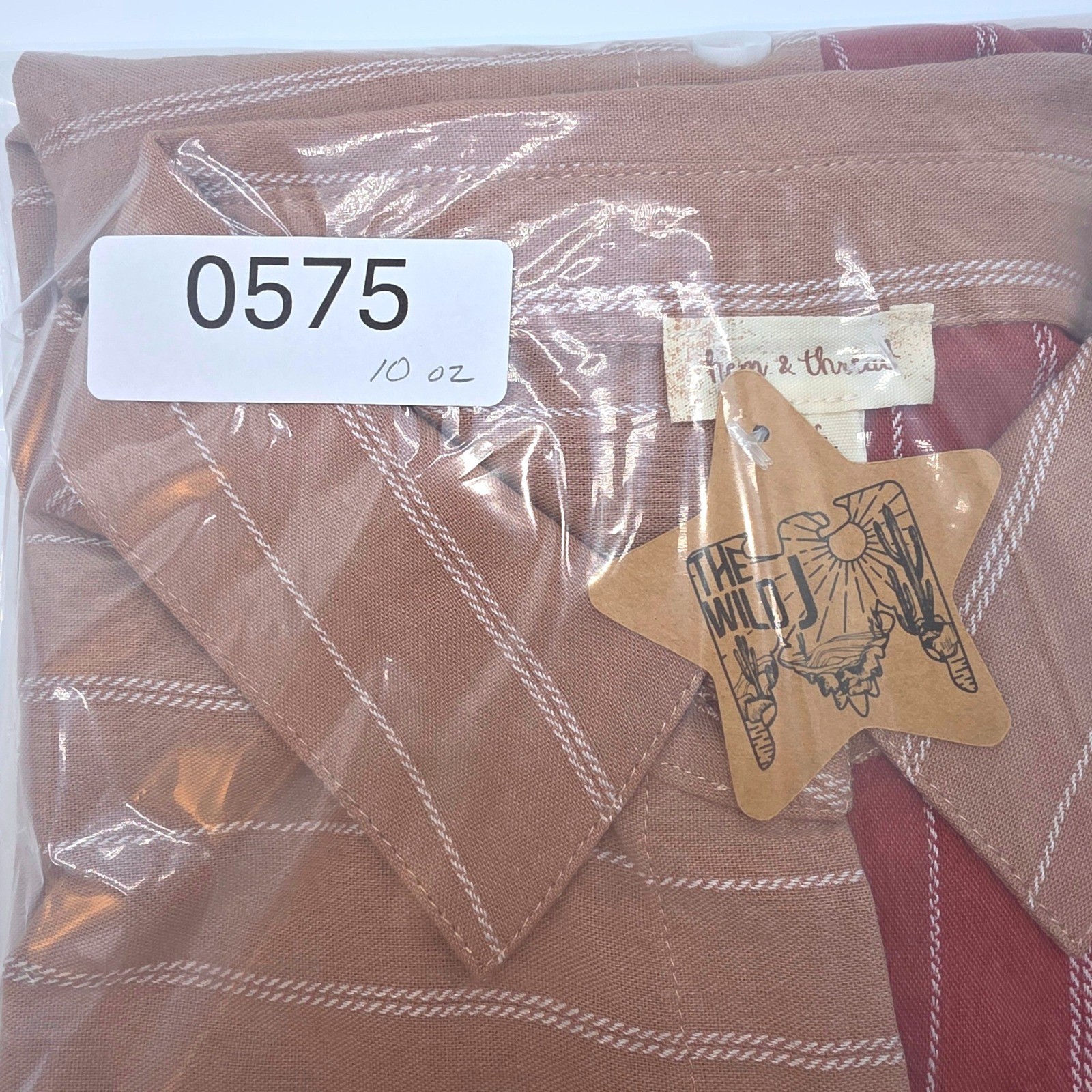 NWT Hem & Thread The Wild Two Tone Striped Button Up Shirt Women’s Size L