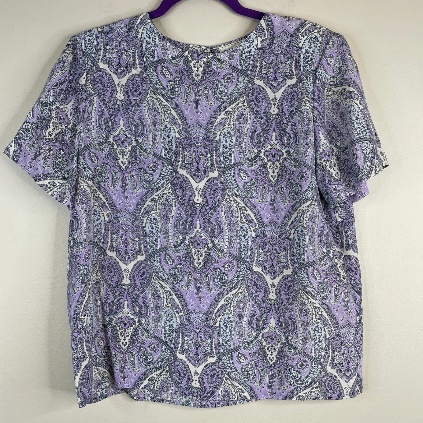 Anna and Frank Silk Top Medium Vintage Paisley Quiet Luxury Chic Comfy Career