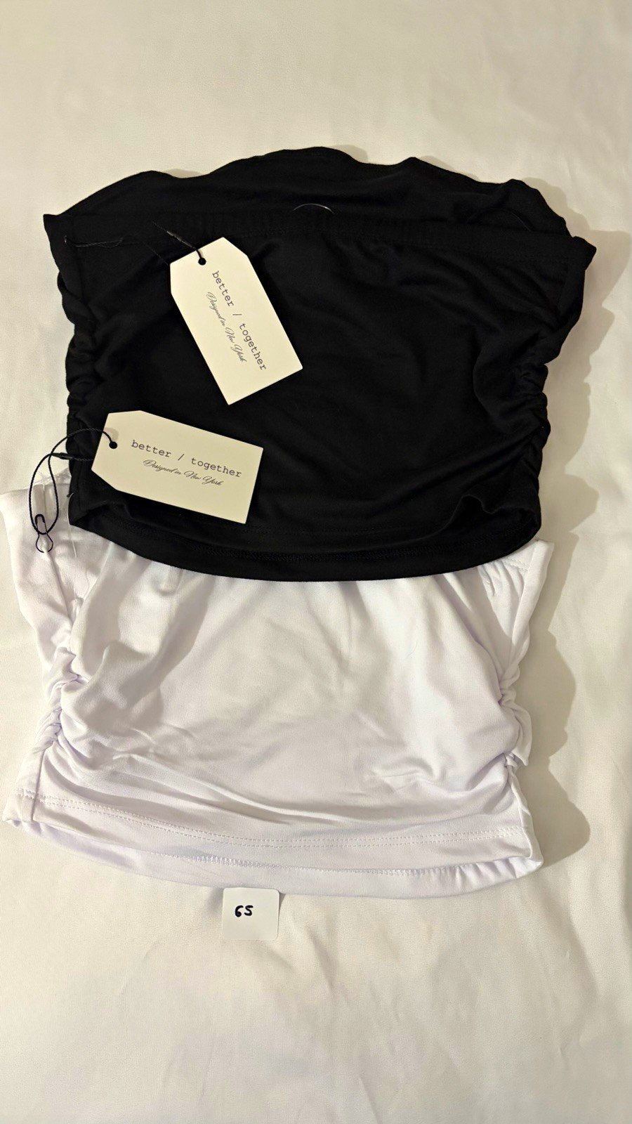 better / together Womens Strapless Tube Top Colorblock Ruched Stretch Jersey S