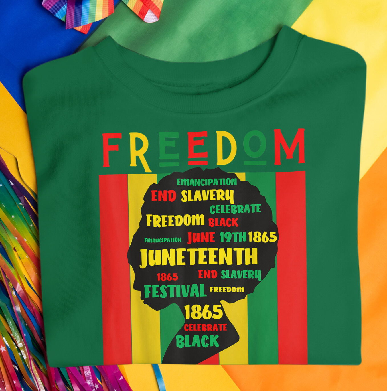 Juneteenth Freedom Black History Tee Shirt Hip Hop Street 1865 Big Tall Sm 32