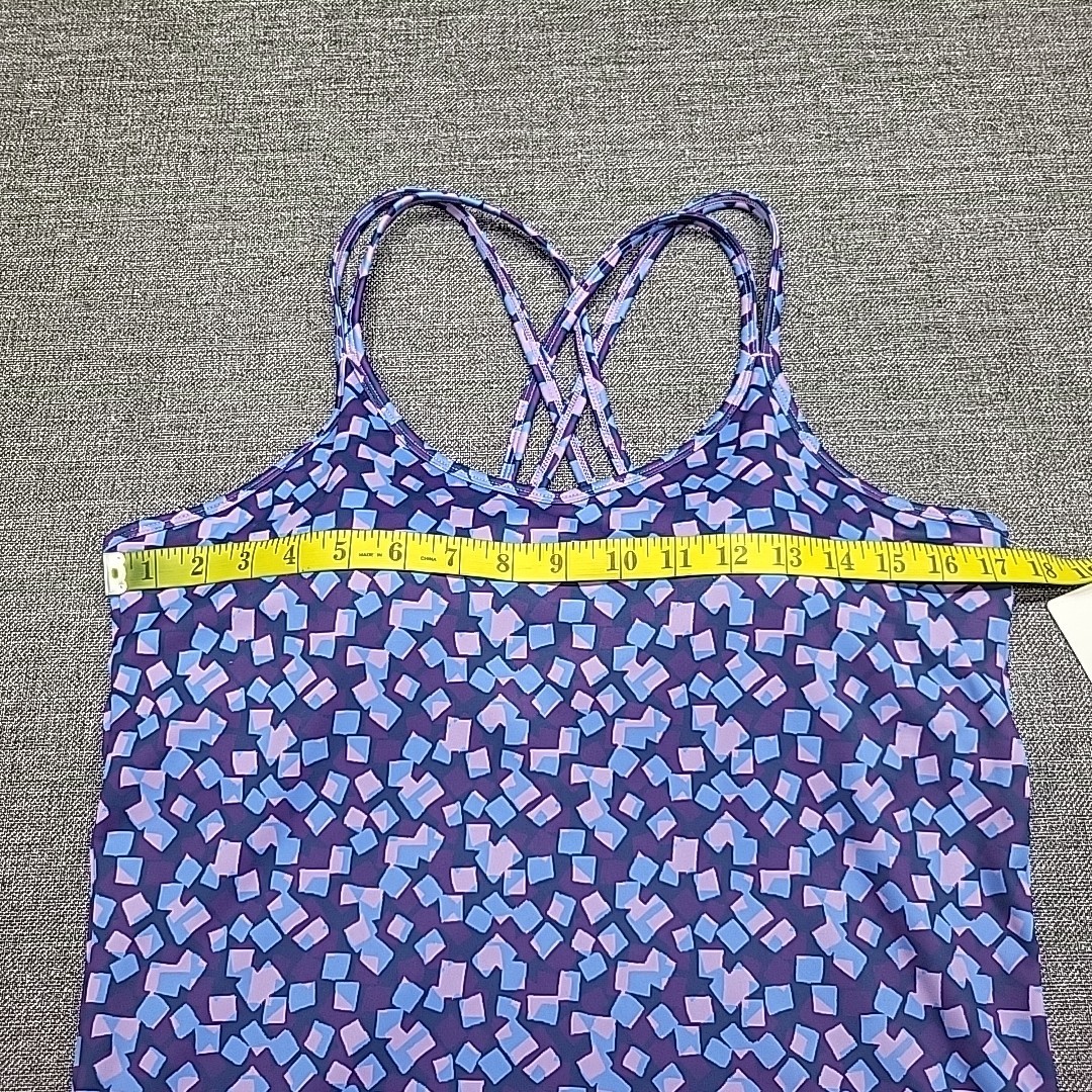 Isabella Active Wear Women’s Allover Printed Long Line Bra Tank Top Large Size