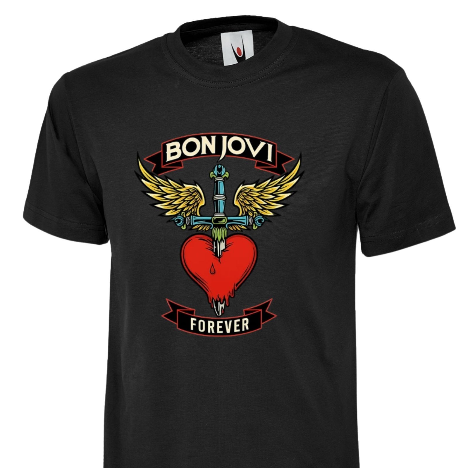 Bon Jovi Inspired T-Shirt Band Merch Heart Unisex Kid Adult Tee Tour Rock Top