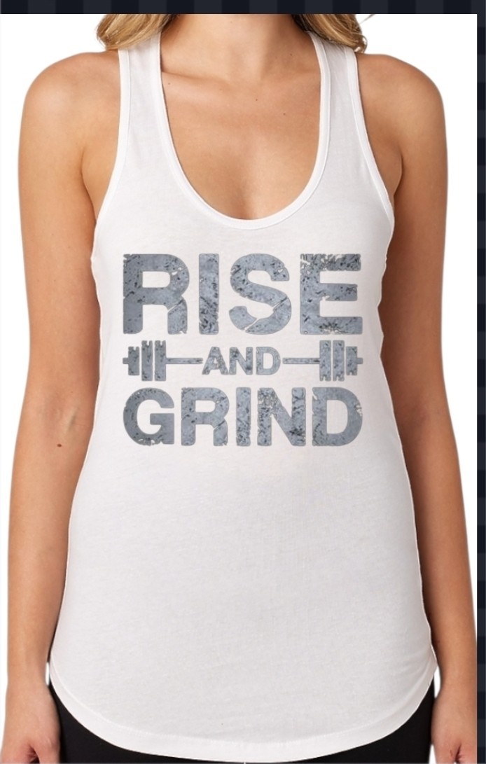 Rise And Grind Women’s Fitted 2X1 Rib Tank Small to 2X-Large Razorback Gym