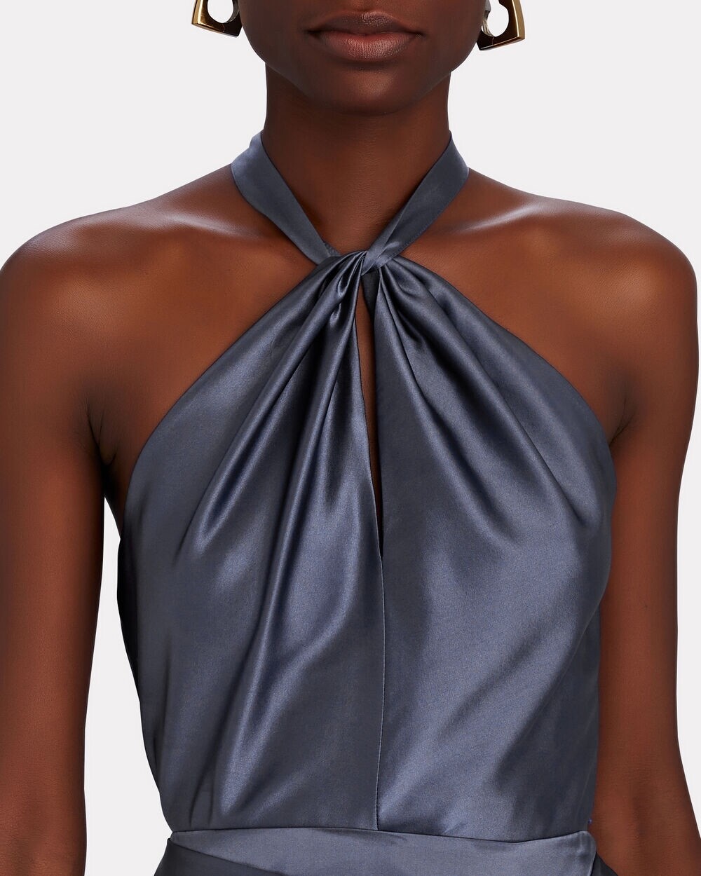 INTERMIX Women’s Solerno Silk Halter Top CTT2016-KU-IMX-EXCL Purple Size 8 NEW