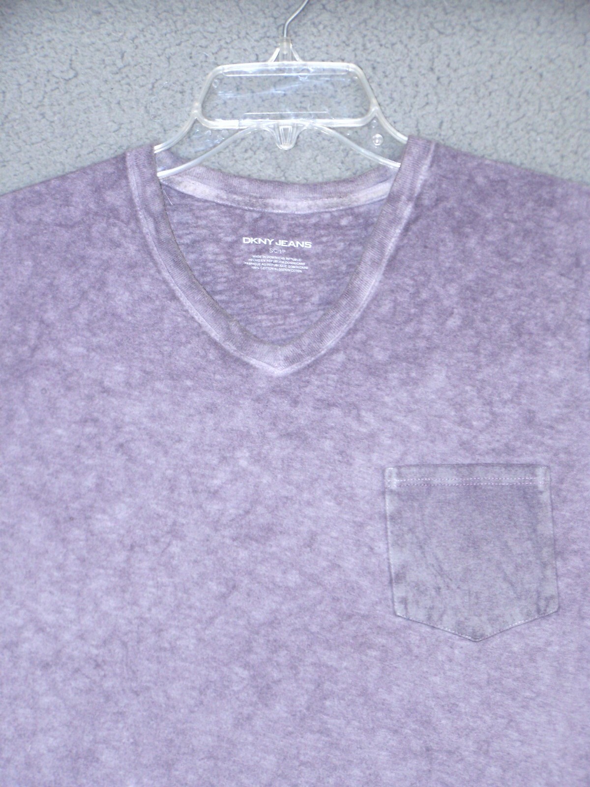 DKNY Shirt Womens Small Purple Tie Died Retro Vintage Look Active Casual Ladies