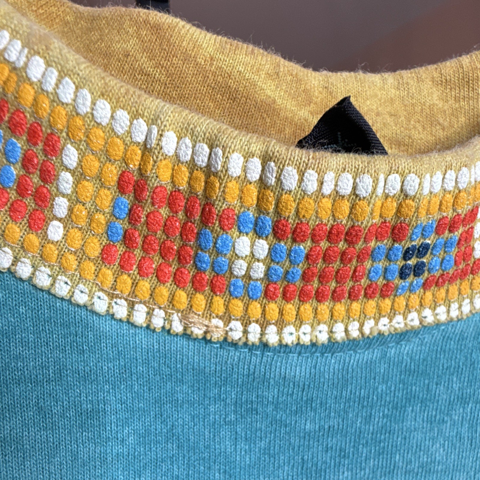 Factory Artwear Women’s Medium Southwest Aztec Graphic T-Shirt Turquoise Yellow