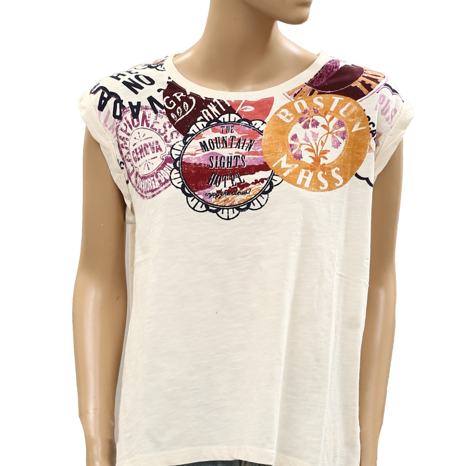 Maeve By Anthropologie Maeve Carey Muscle Tee Tunic Top Graphic Print S 289807
