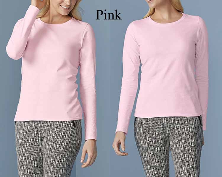 AU STOCK LADIES COTTON PLAIN BASIC LONG SLEEVE STRETCHY TOP TEE T-SHIRT T166