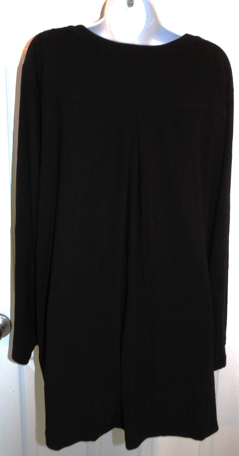 Excellent Black SUSAN GRAVER Long Sleeve Blouse w/Zip Pockets – 3X