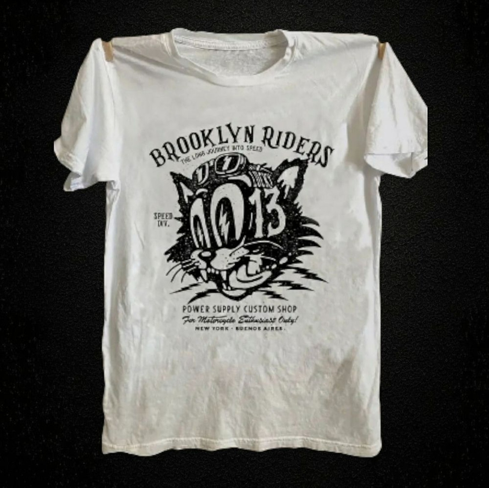 Vintage-Inspired Brooklyn Riders White Graphic T-Shirt (Woman) NEW!