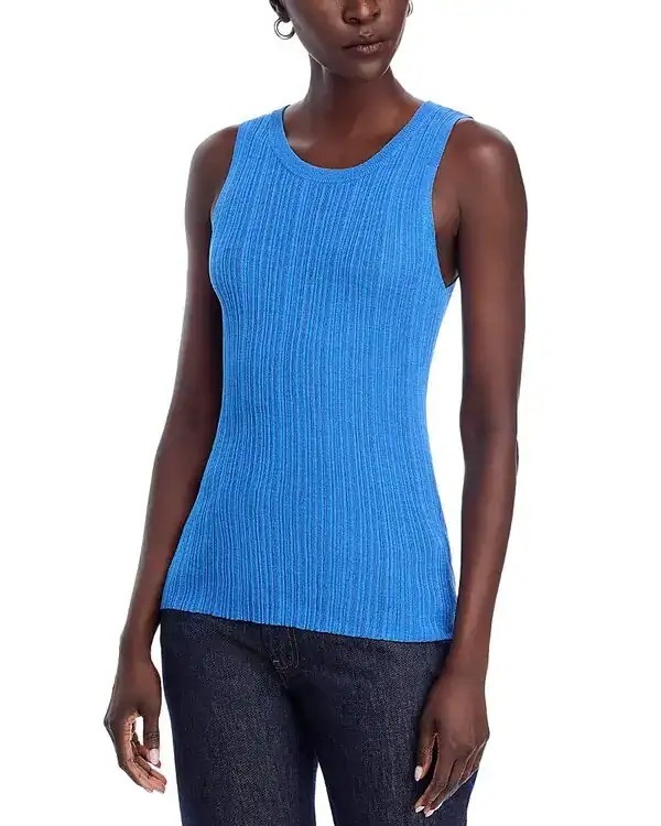 148$ Rue Sophie Monique Knitted Tank Top Sleeveless Women’s Size S Cobalt Blue