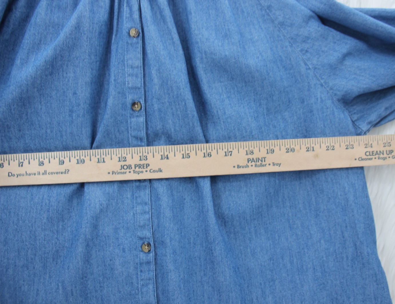 OLD NAVY CHAMBRAY DENIM BUTTON DOWN TUNIC SHIRT WOMENS XL MINIMALIST COASTAL
