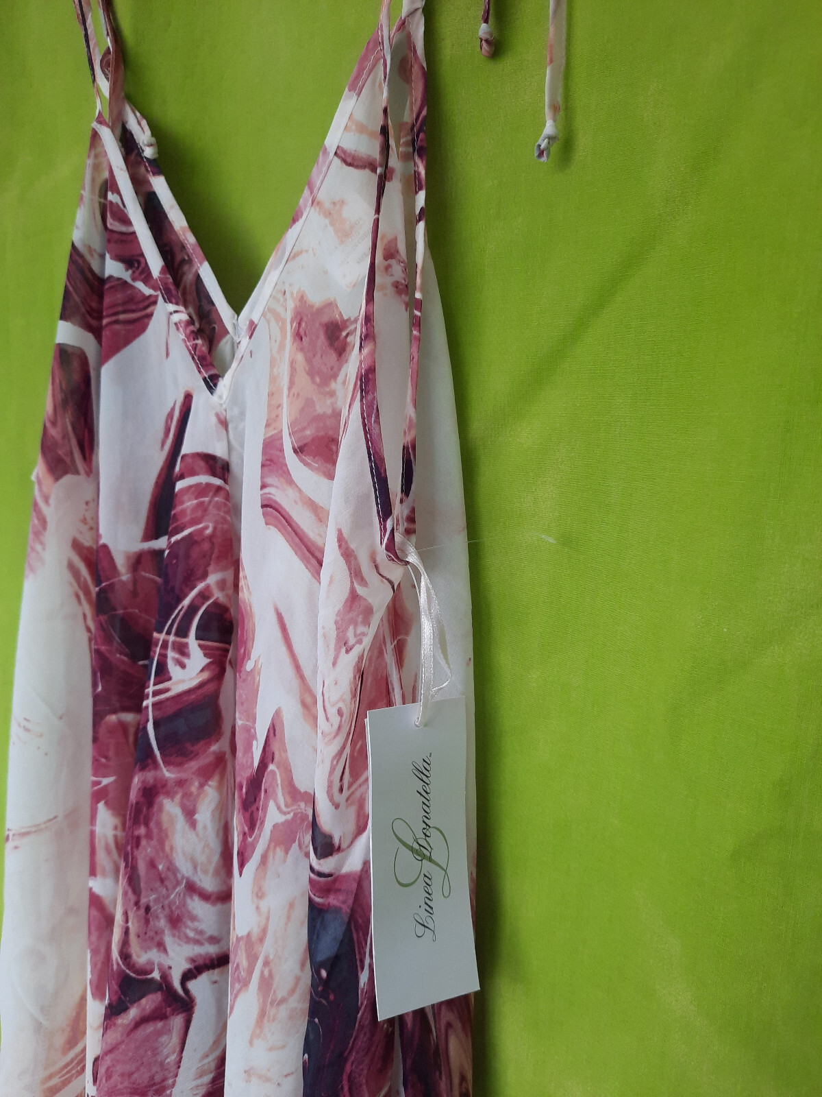Linea Donatella Dress long women Size S marble Swirl Chiffon back to school NEW