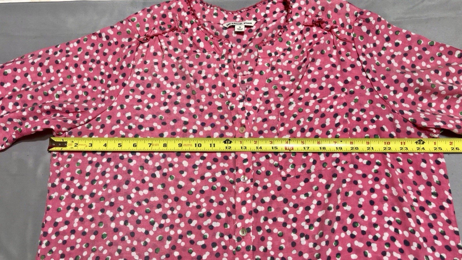 Zac And Rachel Woman Plus Pink Confetti Whimsical Fun Top Vacation Teachercore