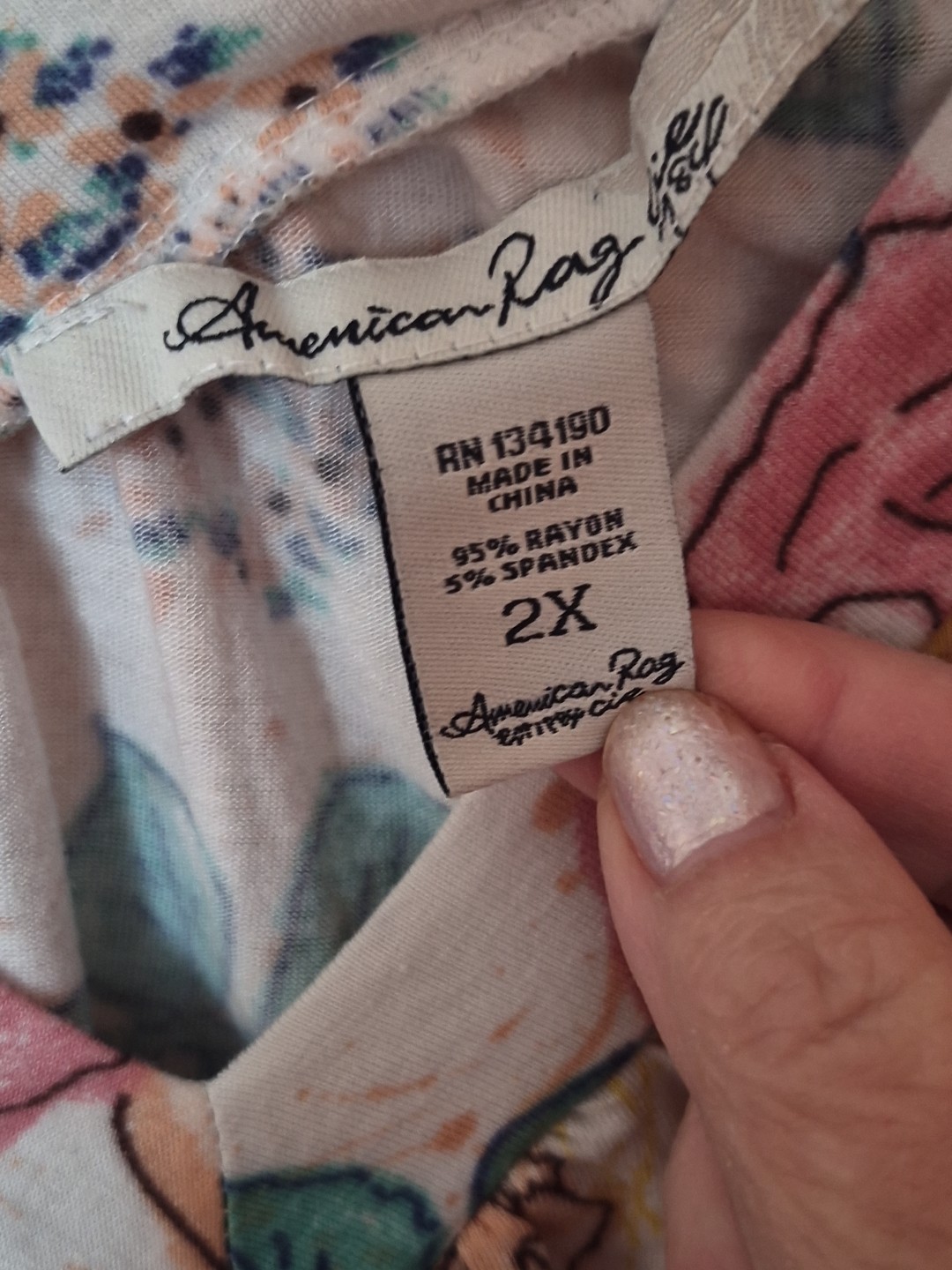 American Rag Women’s Top Stretchable Rayon Size 2X Blouse NWOT