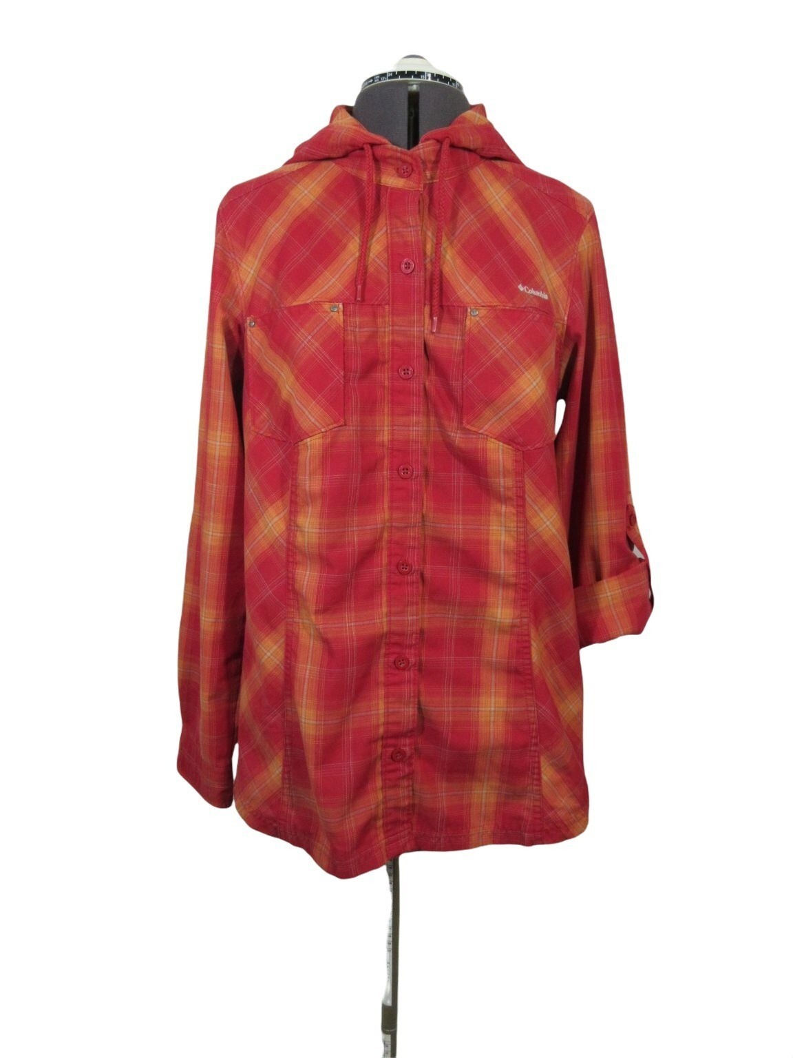 Columbia Titanium women’s hooded roll tab long sleeve shirt w/removable hood, L
