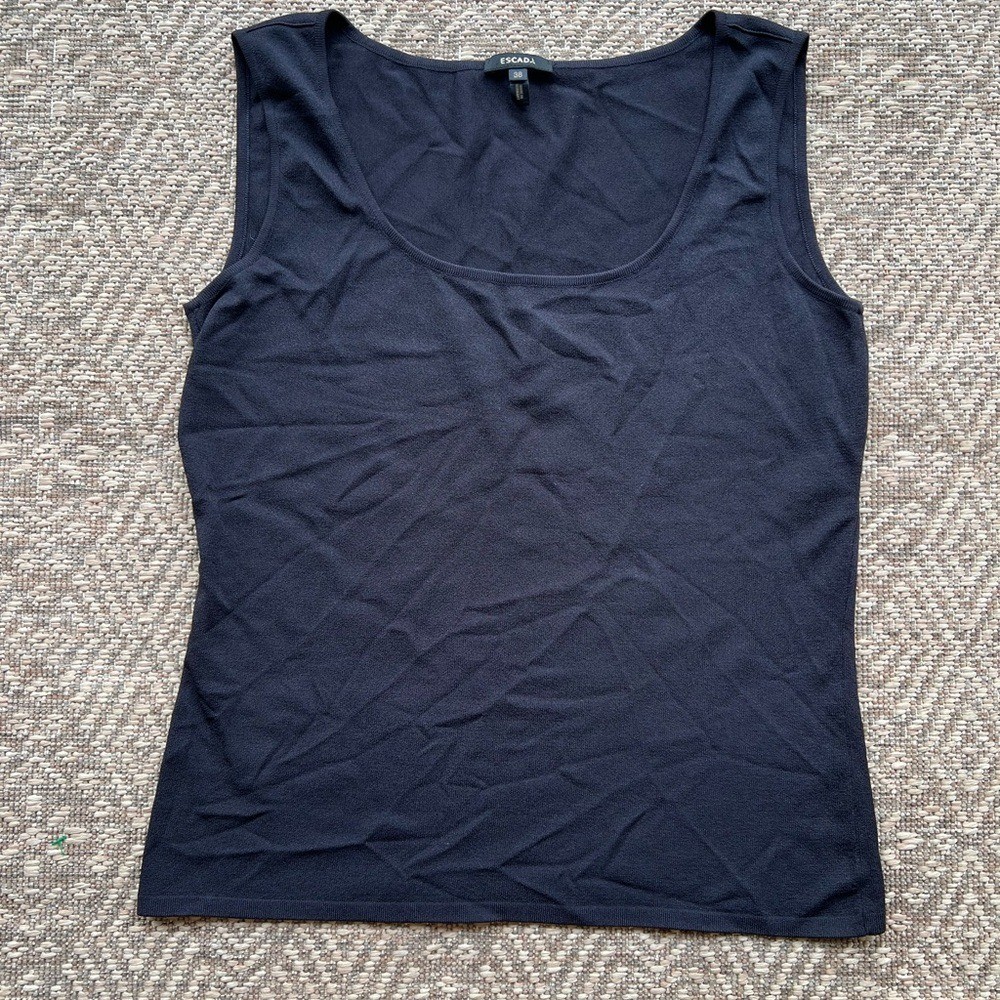 Escada Women’s Knit Tank Top Shell Black Size 38