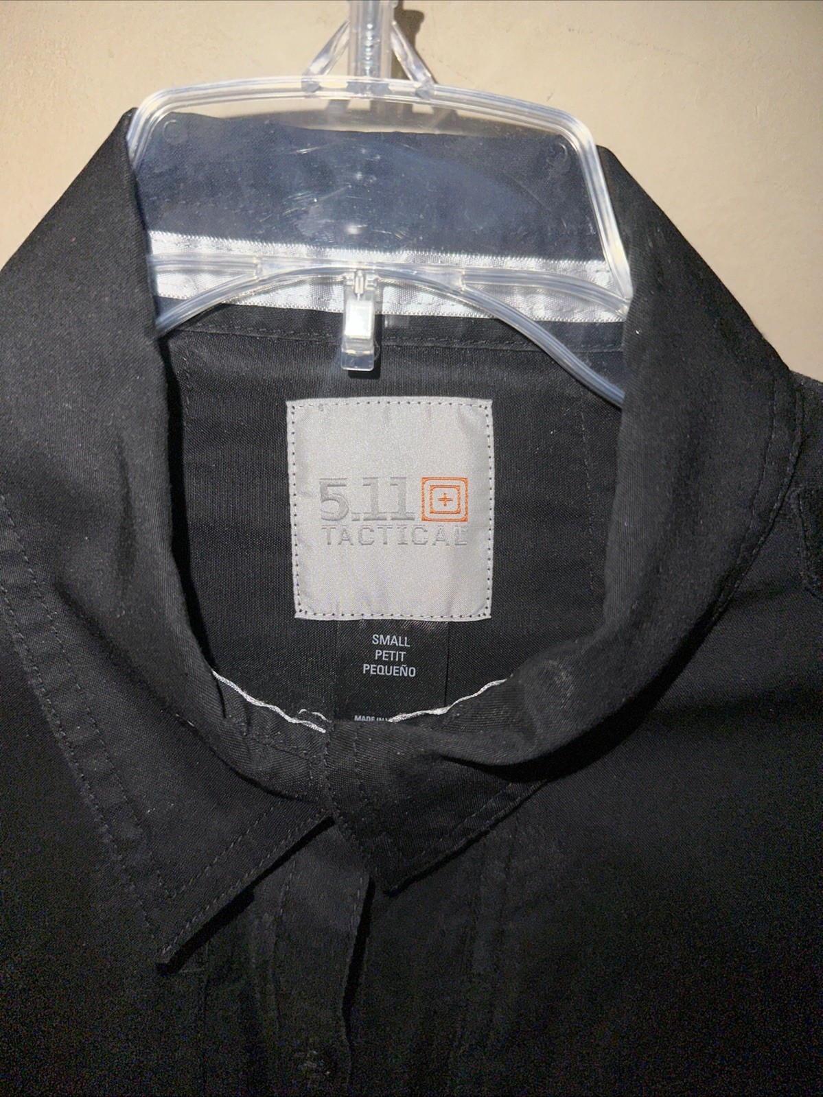 5.11 Tactical Shirt Womens Small Petite Black Long Slv Poly/cotton Button Up