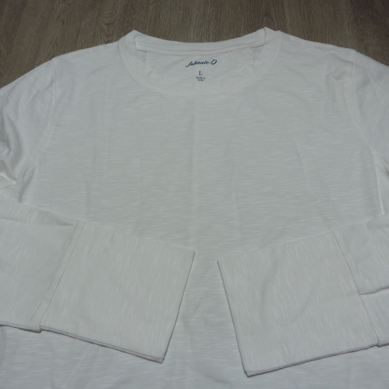 Johnnie-O Women’s Large Valerie High Low Hem Crew Neck T-Shirt White LS