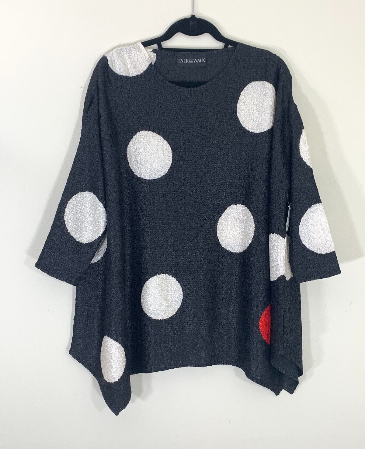 Talk of the Walk Black One Red Dot Tunic Top Blouse Oversize Size-S/M NWT $119
