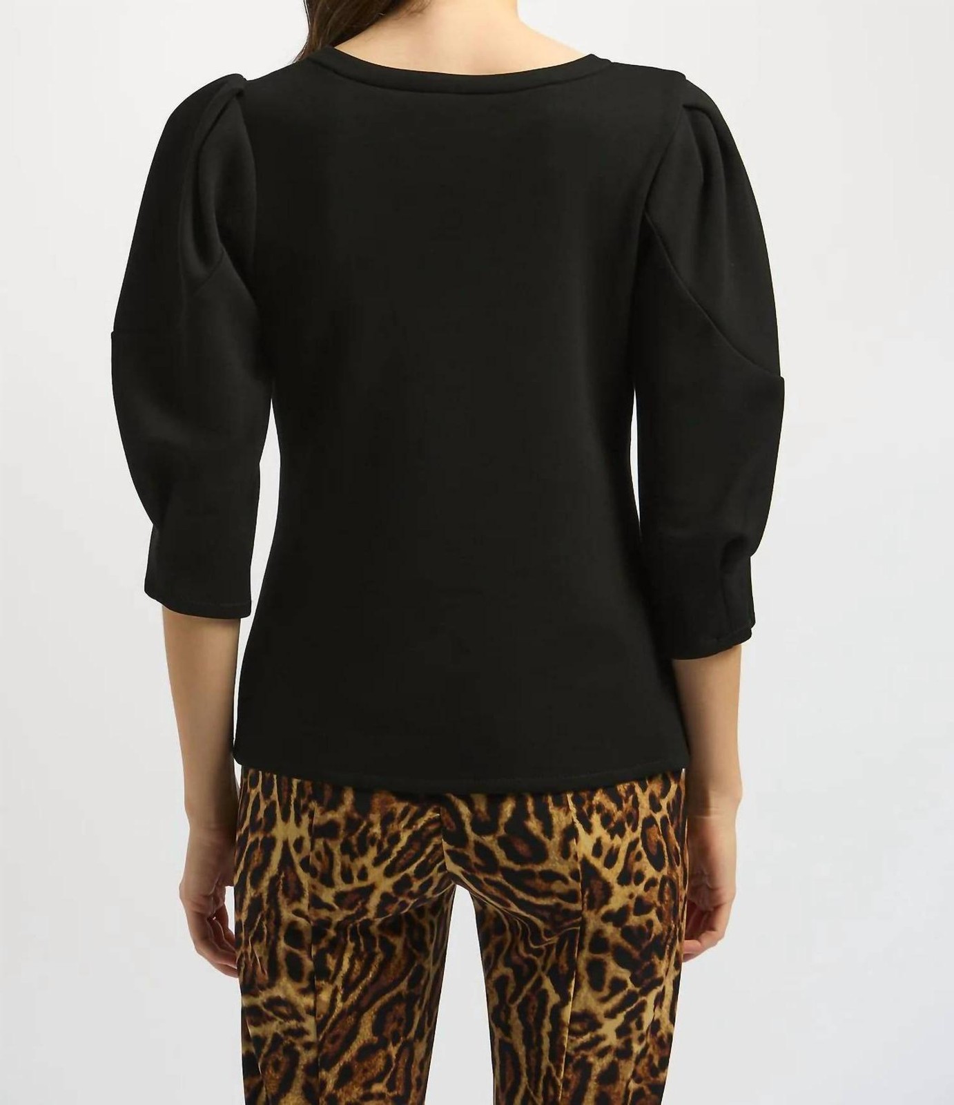 Joseph Ribkoff Keyhole Neckline 34 Puffed Sleeves Top Size 8 G1N