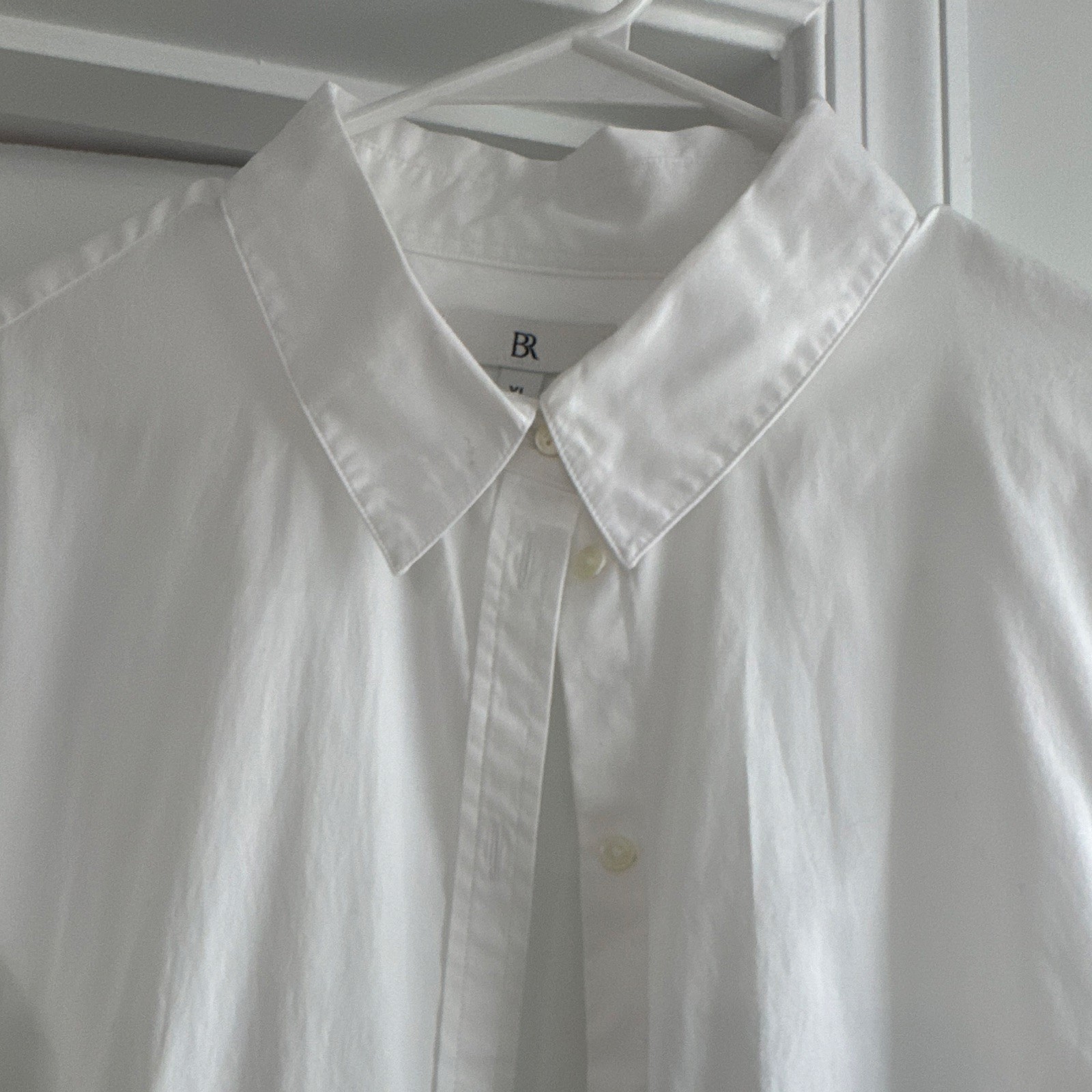 Banana Republic White Solid Long Sleeve Button-Front Dress Shirt Point Collar XL