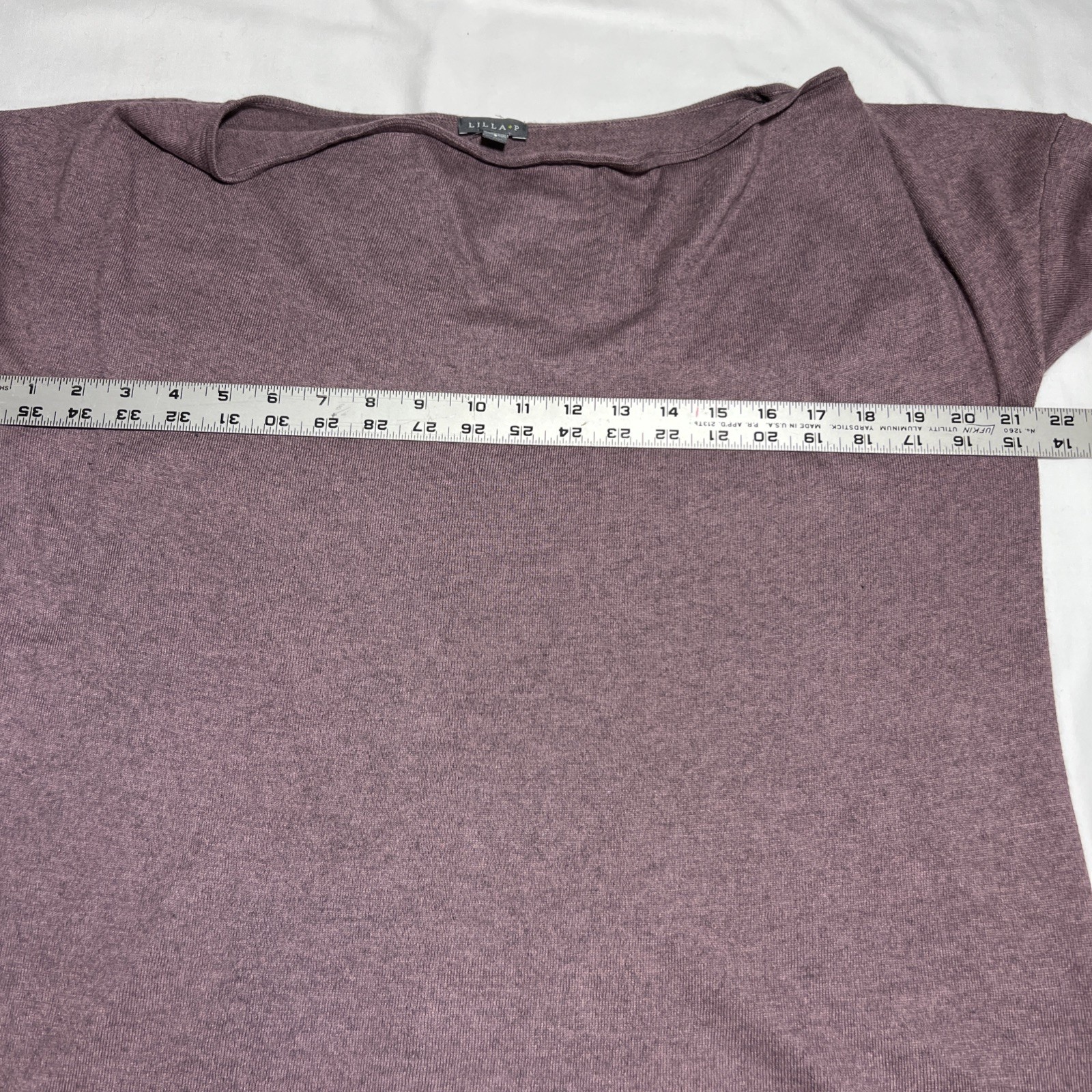 Lilla P Women’s Cowl Neck Mauve Cotton Modal Cashmere Long Sleeve Top Sz Small