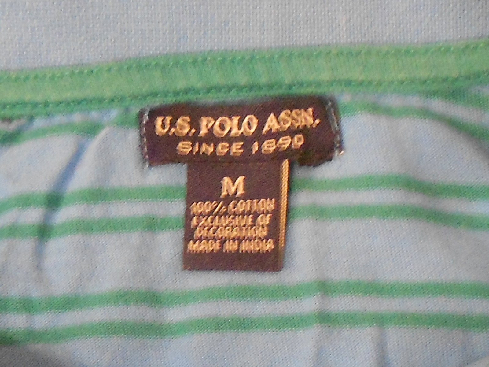 U.S. Polo Assn. Blue Striped Junior Med Collared Shirt NWOT