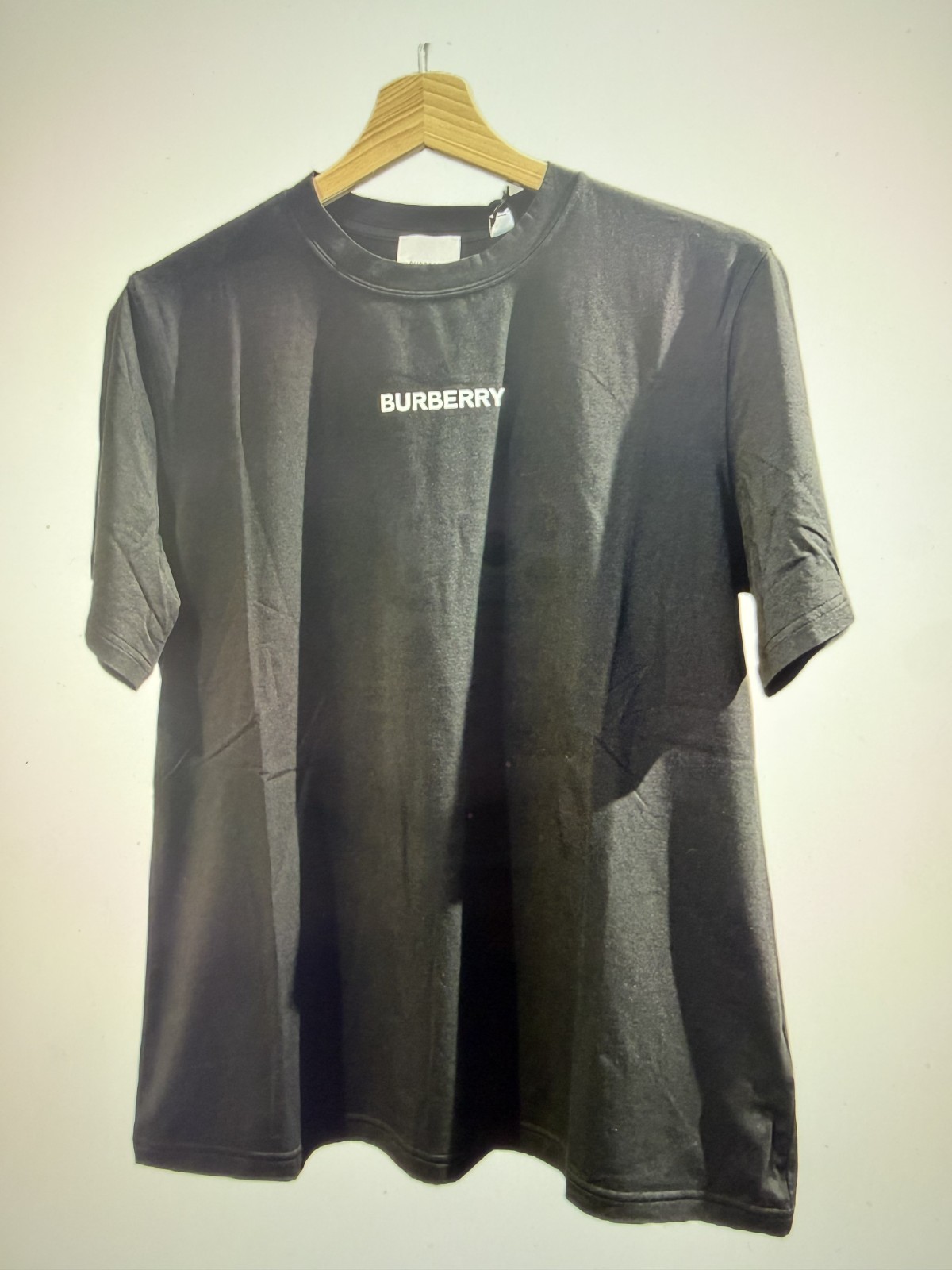 Authentic Burberry London England Logo T Shirt Black Designer Womens M