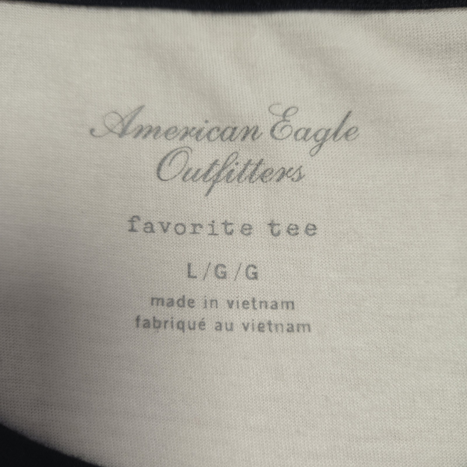 American Eagle Women’s Classic Black/White Baseball Tee Sz L