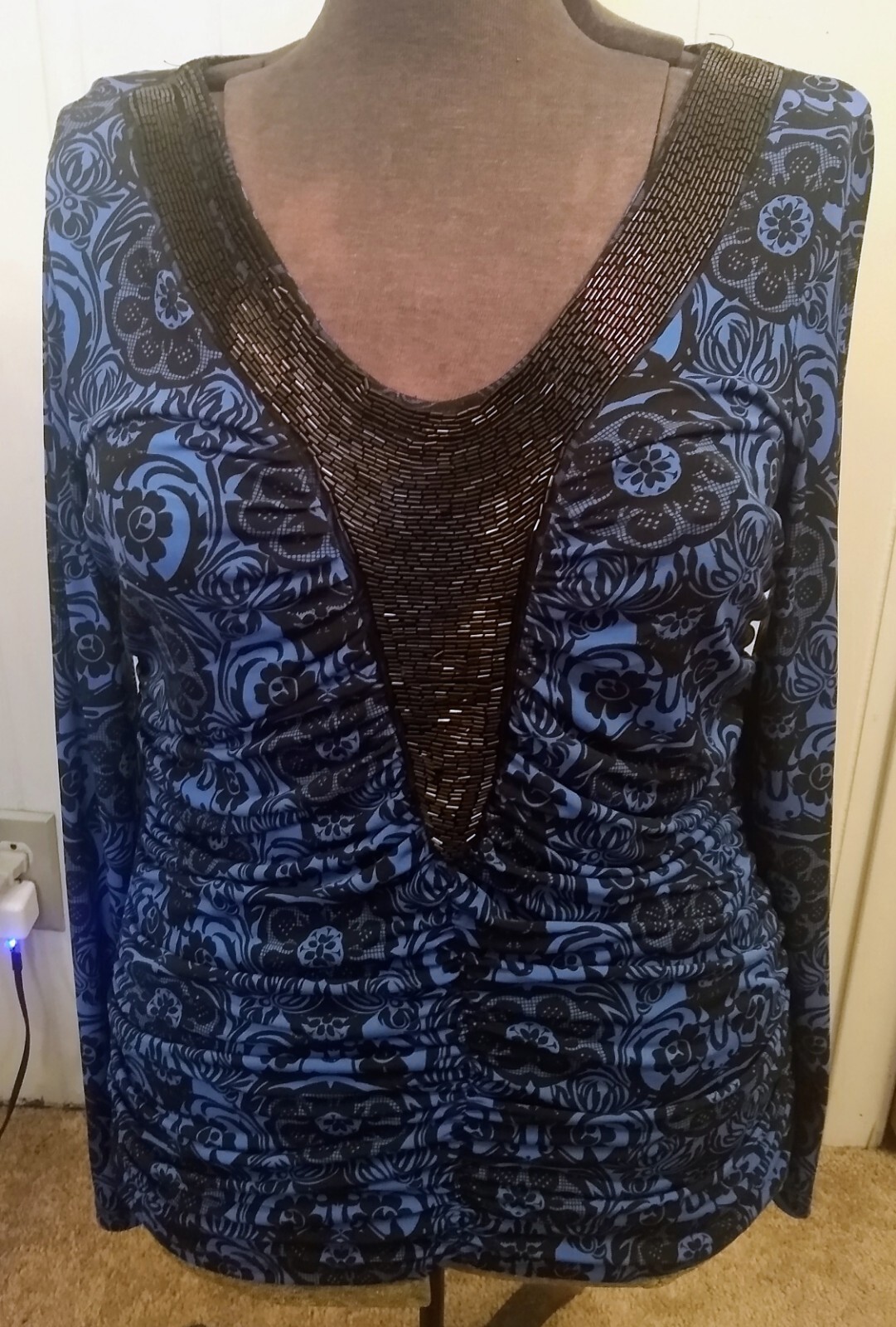 Festive I. N. C. International Concepts Blouse Sz L Armpits 19 Inches LK Nw