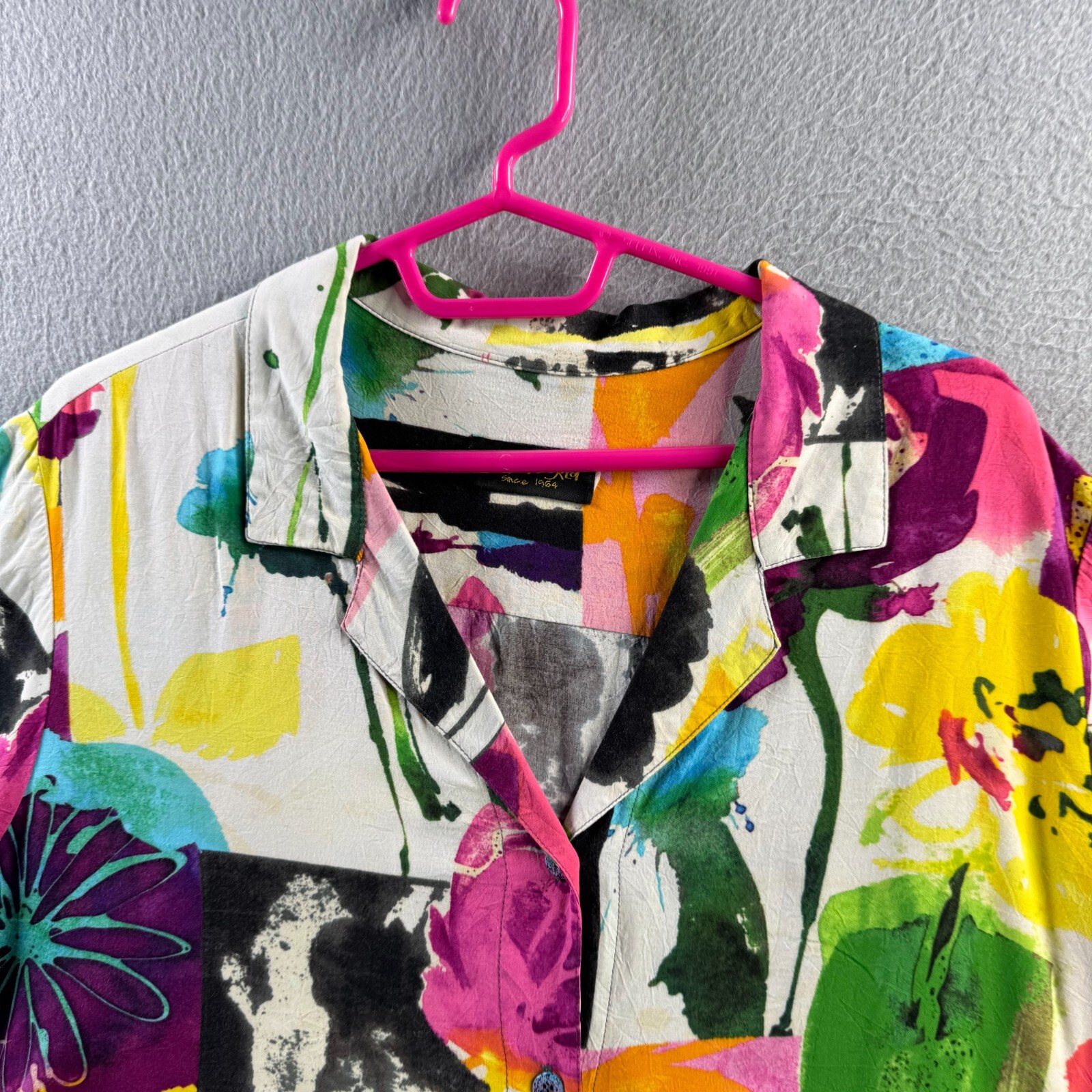 Jams World Shirt Womens 2XL Floral Hawaiian Rayon Soft Light Aloha Resort Flowy