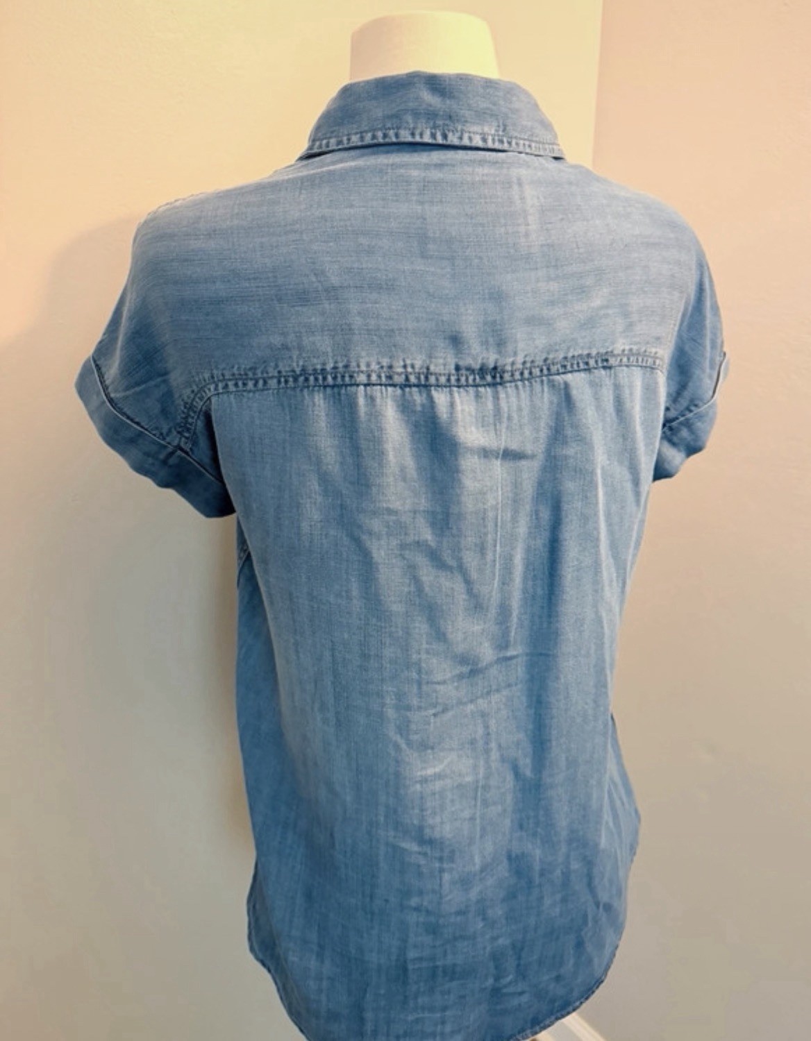 Chambray Button-Front Shirt | Soft Lyocell UtilityTop