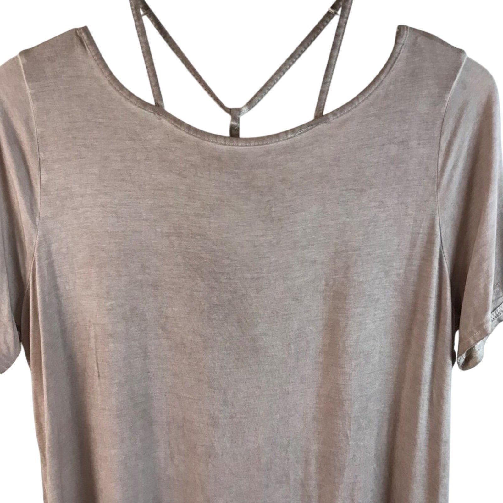 Andree By Unit Knit Tunic With Lace Panel and Crisscross Back Straps Size Large