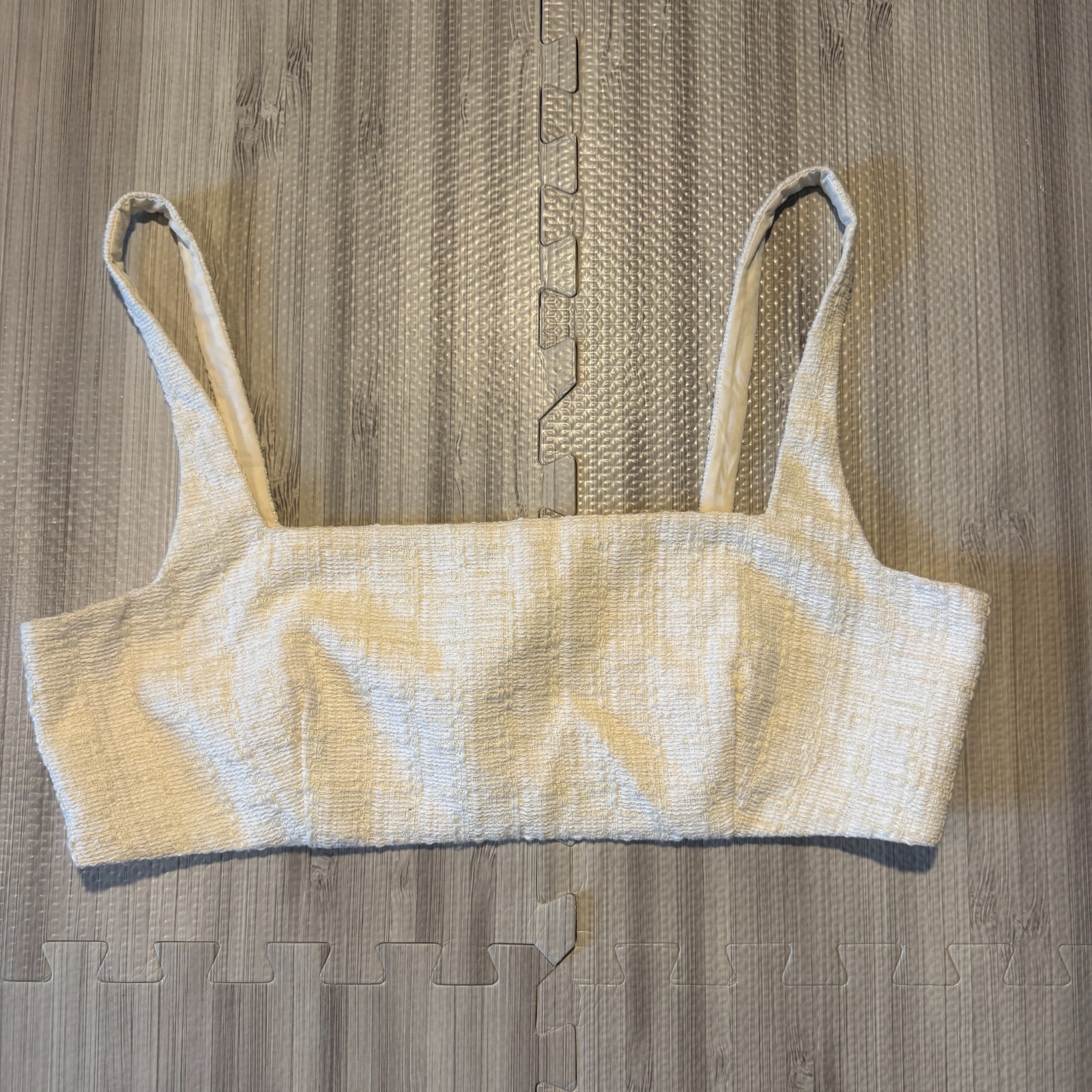 NWT Royalty By Maluma Women’s White Tweed Bralette Top