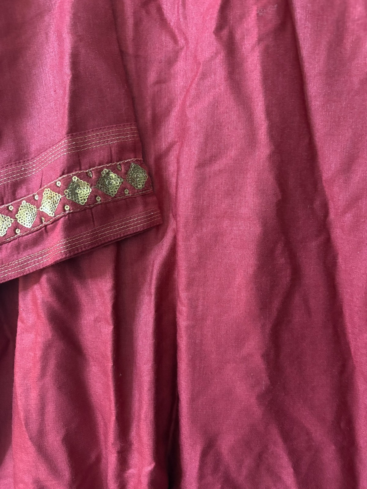 fabindia 100% cotton and silk blend red kurta tunic xxl plus with gold accents