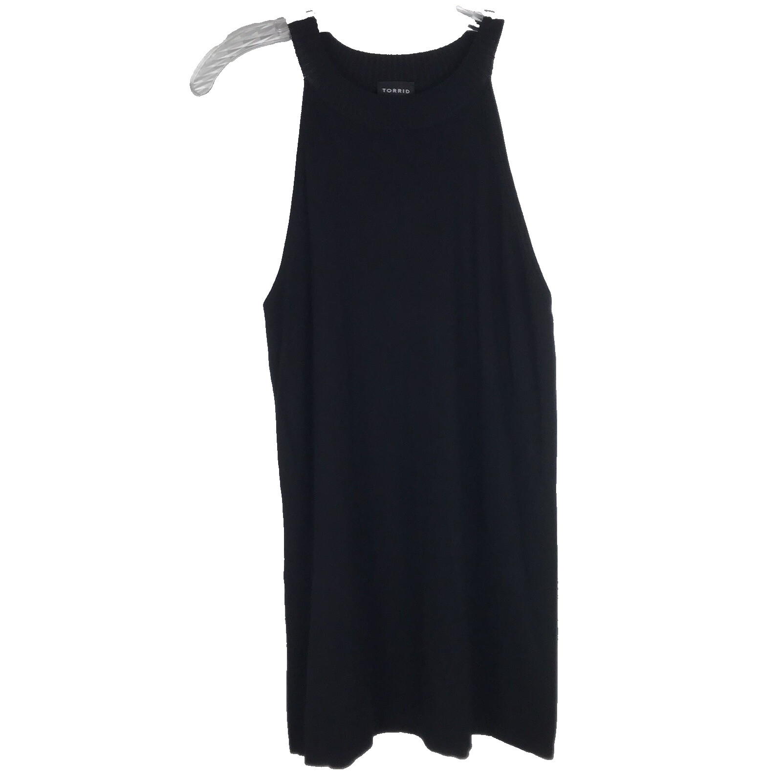 NWT Torrid High Neck Tank Knit Fitted Black Stretch Size 1 1X (14-16)