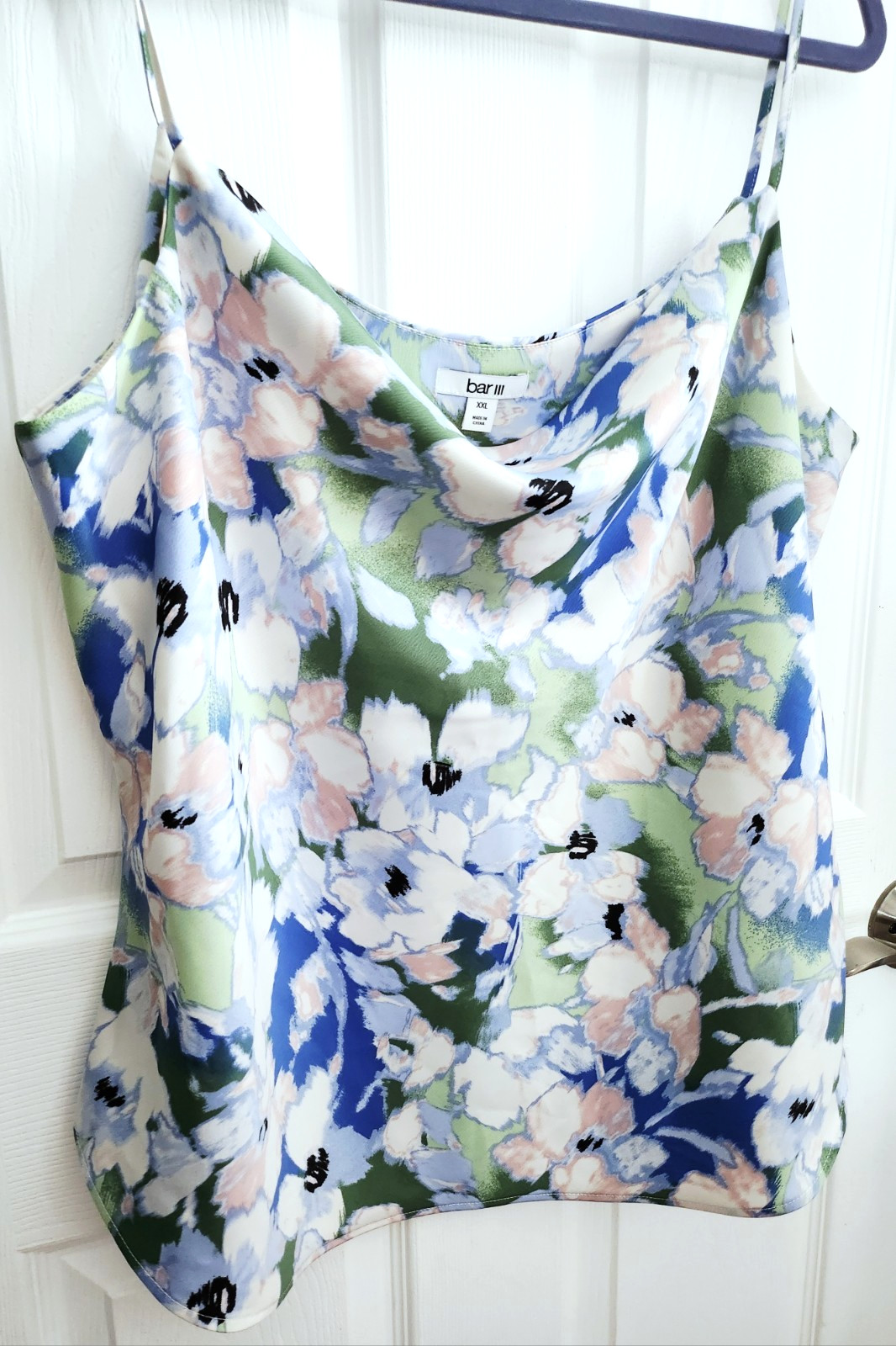 BAR III XXL Women’s Satin Floral Sleeveless Blouse Shirt Top 2XL 2X