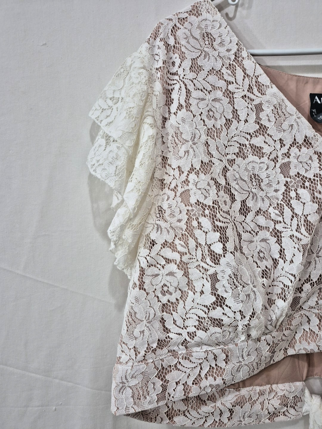 Arula Womens 2X Ivory Romantic Lace Boho Cottagecore Top NWT