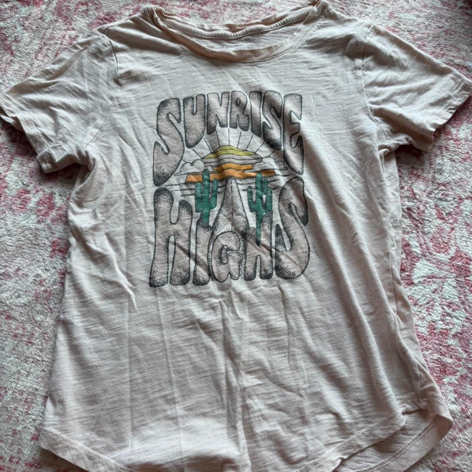 Old-navy Women’s Cream and Tan T-shirt