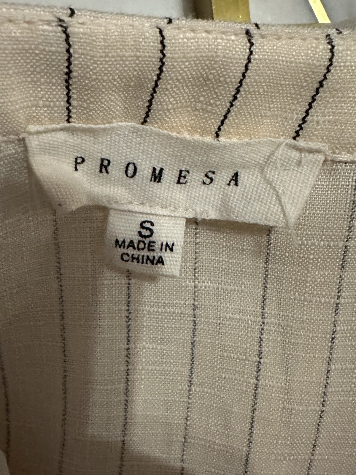 promesa top Hi low Faux Wrap V Neck Striped Pattern Casual Small