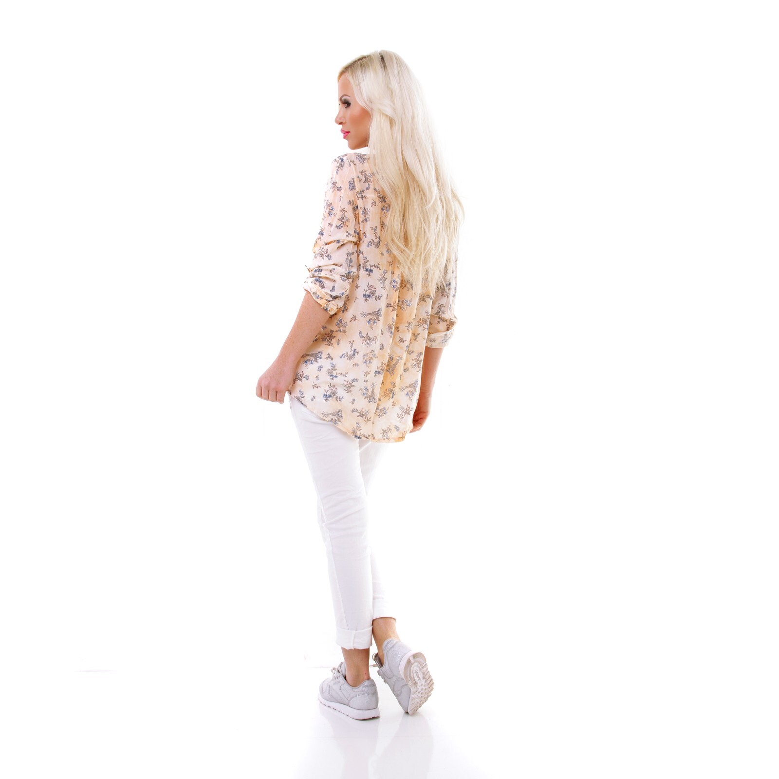 Italian New Women Ladies Flared Loose Summer Floral Blouse Top Tunic UK 8-12