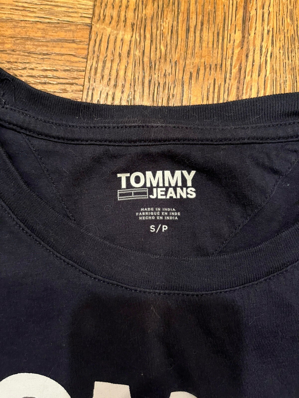 Tommy Jeans Women S Dark Navy Blue Cropped T Shirt Flag Logo Short Sleeve Boxy